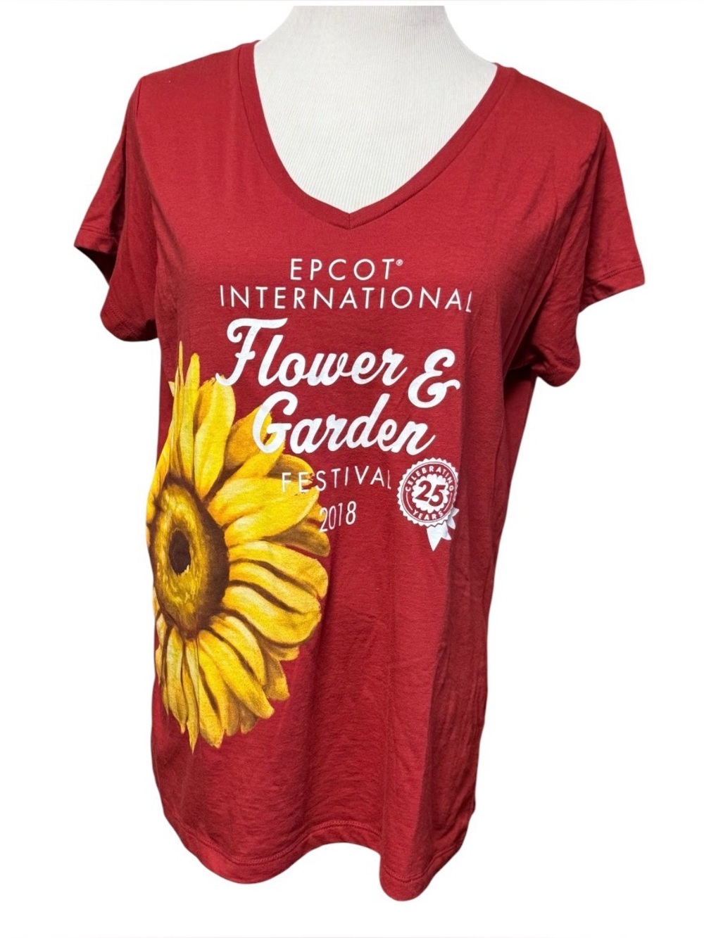 Disney Epcot Flower & Garden 25th Anniversary Sunflower T-shirt Women’s XLarge